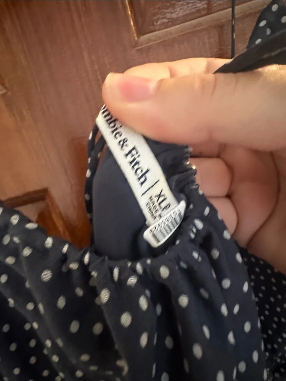 Abercrombie & Fitch Navy Polka Dot Maxi Dress
